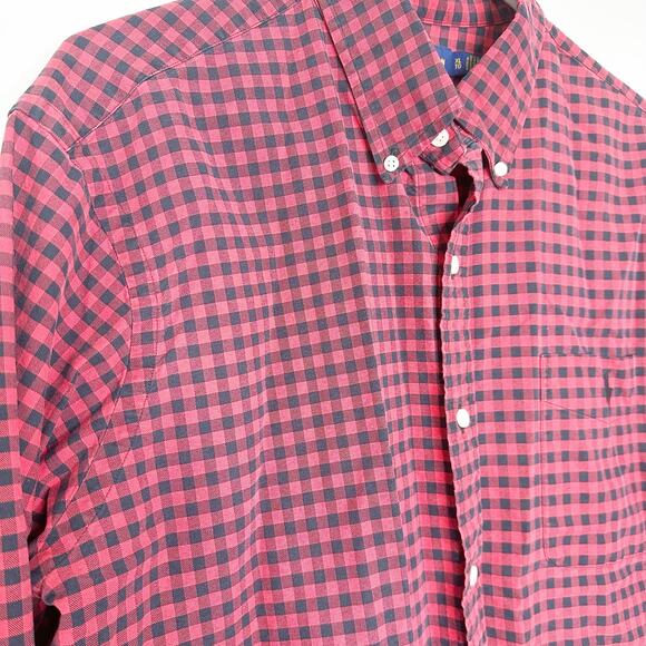 Ralph Lauren Button-Down Shirt Gingham Long Sleeve Collared Red Black Size XL - Picture 3 of 8